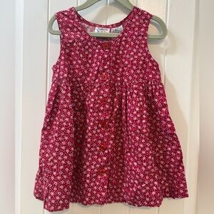 Talbots Kids Floral Print Dress Size 2T Red Vintage 90s